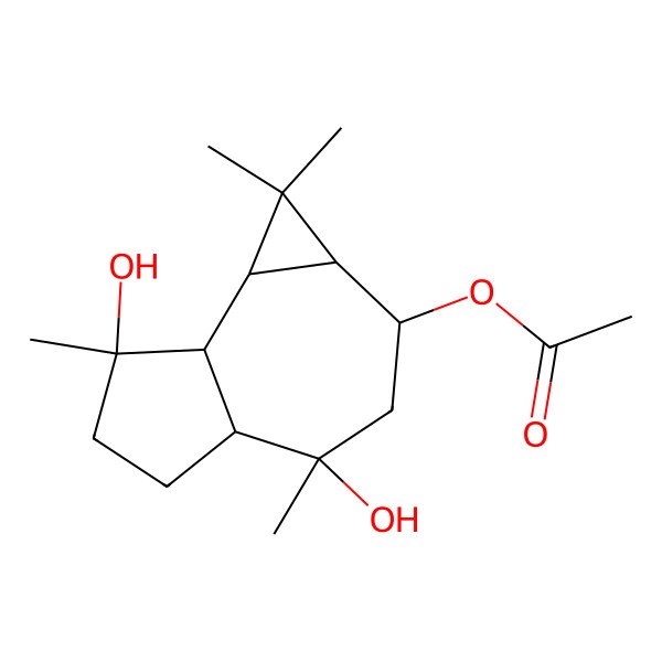 2D Structure of Aromadendrane-4alpha, 8alpha, 10alpha-triol