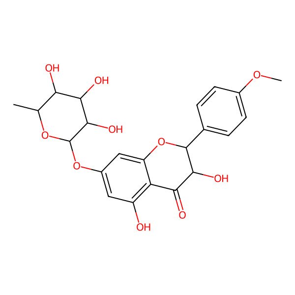 2D Structure of Aromadendrin 4'-methyl ether 7-rhamnoside