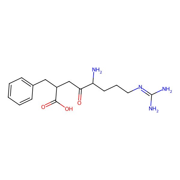2D Structure of (2R,5S)-5-amino-2-benzyl-8-(diaminomethylideneamino)-4-oxooctanoic acid