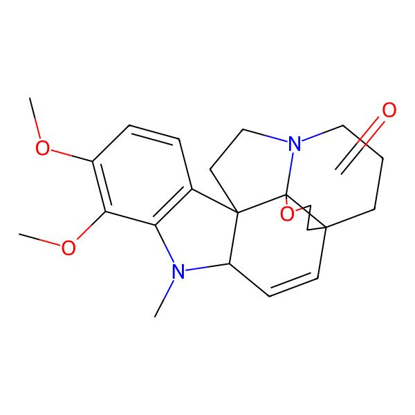 2D Structure of Aspidospermidin-21-oic acid, 3,4-didehydro-19-hydroxy-16,17-dimethoxy-1-methyl-, gamma-lactone