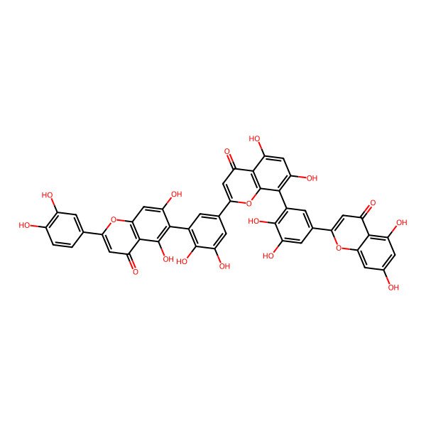 2D Structure of 8-[5-(5,7-Dihydroxy-4-oxochromen-2-yl)-2,3-dihydroxyphenyl]-2-[3-[2-(3,4-dihydroxyphenyl)-5,7-dihydroxy-4-oxochromen-6-yl]-4,5-dihydroxyphenyl]-5,7-dihydroxychromen-4-one