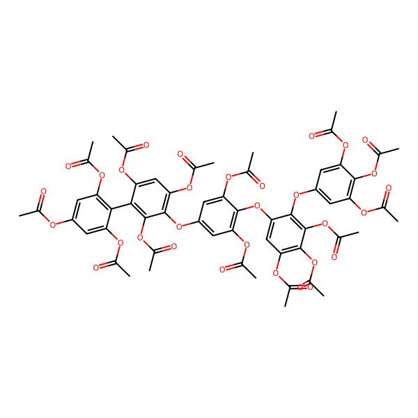 2D Structure of [3,5-Diacetyloxy-4-[2,4,6-triacetyloxy-3-[3,5-diacetyloxy-4-[3,4,5-triacetyloxy-2-(3,4,5-triacetyloxyphenoxy)phenoxy]phenoxy]phenyl]phenyl] acetate