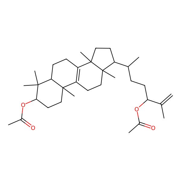 2D Structure of [(3S,5R,10S,13S,14S,17S)-17-[(2S,5R)-5-acetyloxy-6-methylhept-6-en-2-yl]-4,4,10,13,14-pentamethyl-2,3,5,6,7,11,12,15,16,17-decahydro-1H-cyclopenta[a]phenanthren-3-yl] acetate
