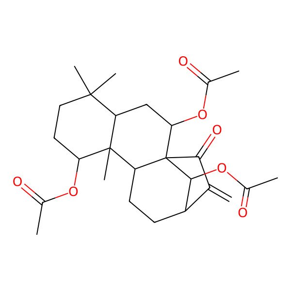 2D Structure of [(1R,2R,4R,8R,9R,10S,13S,16R)-2,16-diacetyloxy-5,5,9-trimethyl-14-methylidene-15-oxo-8-tetracyclo[11.2.1.01,10.04,9]hexadecanyl] acetate