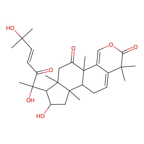 2D Structure of 1-(2,6-Dihydroxy-6-methyl-3-oxohept-4-en-2-yl)-2-hydroxy-3a,6,6,9b,11a-pentamethyl-1,2,3,3b,4,11-hexahydroindeno[4,5-h]isochromene-7,10-dione