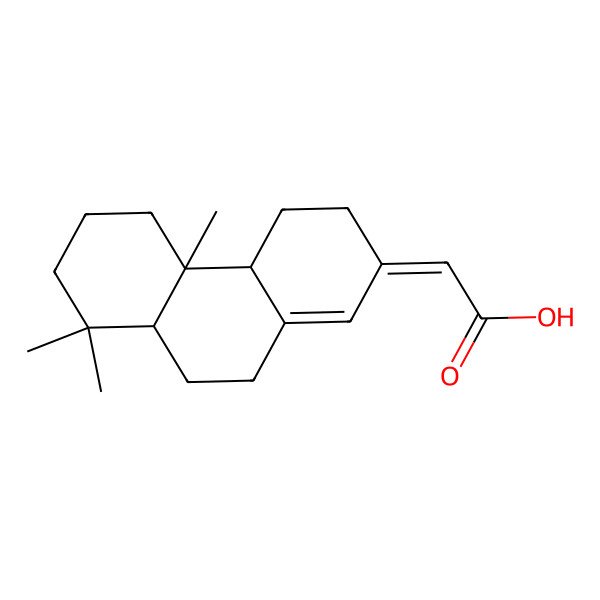 2D Structure of (2Z)-2-[(4aR,4bR,8aR)-4b,8,8-trimethyl-4,4a,5,6,7,8a,9,10-octahydro-3H-phenanthren-2-ylidene]acetic acid