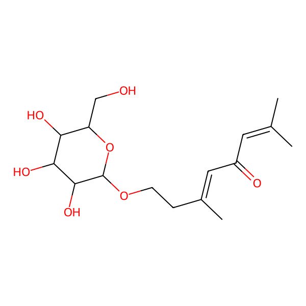 2D Structure of (5Z)-2,6-dimethyl-8-[(2R,3R,4S,5S,6R)-3,4,5-trihydroxy-6-(hydroxymethyl)oxan-2-yl]oxyocta-2,5-dien-4-one