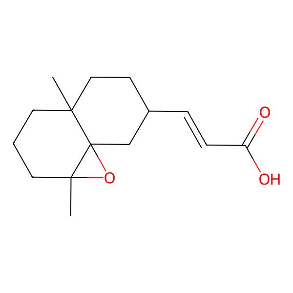 2D Structure of (E)-3-[(1aR,4aR,7R,8aS)-1a,4a-dimethyl-3,4,5,6,7,8-hexahydro-2H-naphtho[1,8a-b]oxiren-7-yl]prop-2-enoic acid