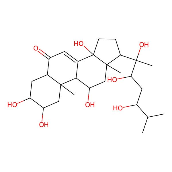 2D Structure of 2,3,11,14-tetrahydroxy-10,13-dimethyl-17-(2,3,5-trihydroxy-6-methylheptan-2-yl)-2,3,4,5,9,11,12,15,16,17-decahydro-1H-cyclopenta[a]phenanthren-6-one