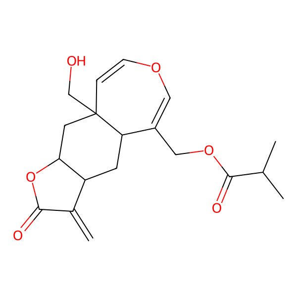 2D Structure of [9a-(hydroxymethyl)-3-methylidene-2-oxo-4,4a,10,10a-tetrahydro-3aH-furo[3,2-h][3]benzoxepin-5-yl]methyl 2-methylpropanoate