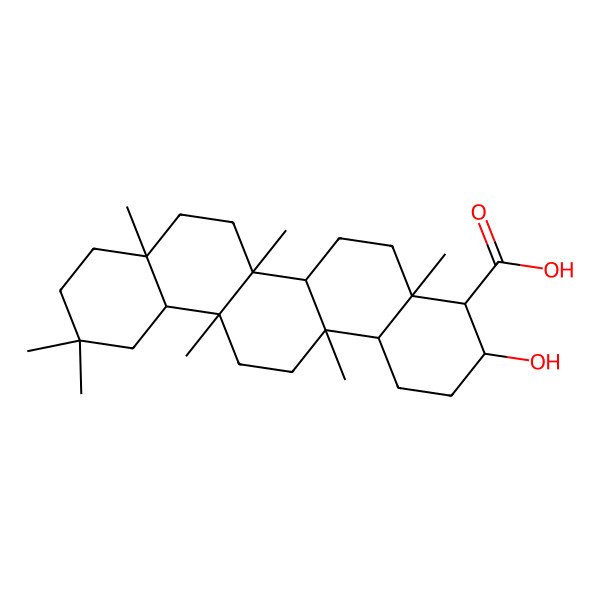 2D Structure of (3S,4R,4aS,6aS,6bR,8aR,12aR,14aS,14bS)-3-hydroxy-4a,6a,6b,8a,11,11,14a-heptamethyl-1,2,3,4,5,6,6a,7,8,9,10,12,12a,13,14,14b-hexadecahydropicene-4-carboxylic acid 2D Structure of (3S,4R,4aS,6aS,6bR,8aR,12aR,14aS,14bS)-3-hydroxy-4a,6a,6b,8a,11,11,14a-heptamethyl-1,2,3,4,5,6,6a,7,8,9,10,12,12a,13,14,14b-hexadecahydropicene-4-carboxylic acid