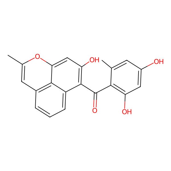 2D Structure of (2,4-dihydroxy-6-methylphenyl)-(11-hydroxy-3-methyl-2-oxatricyclo[7.3.1.05,13]trideca-1(12),3,5(13),6,8,10-hexaen-10-yl)methanone