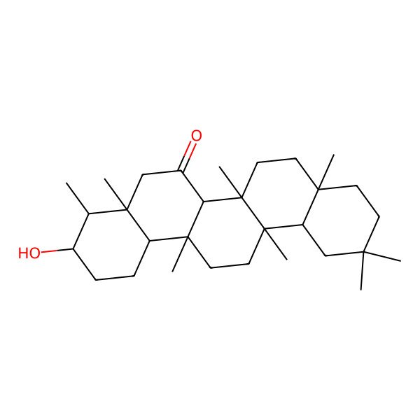 2D Structure of (3R,4R,4aS,6aS,6aS,6bR,8aR,12aR,14aS,14bR)-3-hydroxy-4,4a,6a,6b,8a,11,11,14a-octamethyl-2,3,4,5,6a,7,8,9,10,12,12a,13,14,14b-tetradecahydro-1H-picen-6-one