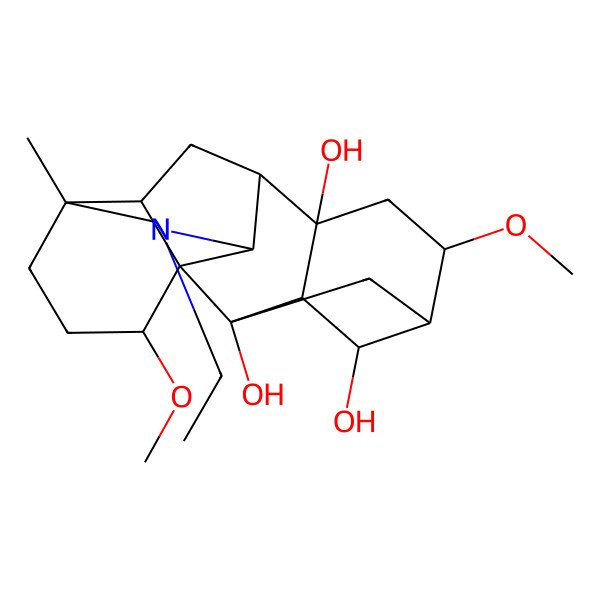 2D Structure of (1R,2S,3R,4S,5S,6S,8S,9S,10R,13R,16S,17R)-11-ethyl-6,16-dimethoxy-13-methyl-11-azahexacyclo[7.7.2.12,5.01,10.03,8.013,17]nonadecane-2,4,8-triol