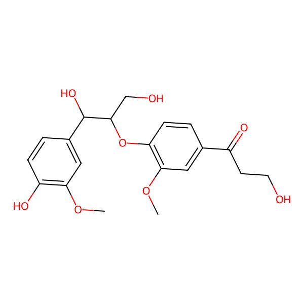 2D Structure of 1-[4-[(1R,2S)-1,3-dihydroxy-1-(4-hydroxy-3-methoxyphenyl)propan-2-yl]oxy-3-methoxyphenyl]-3-hydroxypropan-1-one