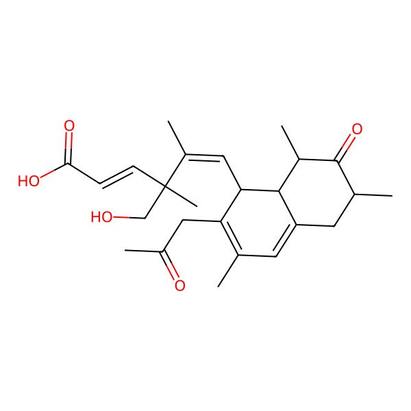 2D Structure of 4-(hydroxymethyl)-4,5-dimethyl-6-[3,6,8-trimethyl-7-oxo-2-(2-oxopropyl)-5,6,8,8a-tetrahydro-1H-naphthalen-1-yl]hexa-2,5-dienoic acid