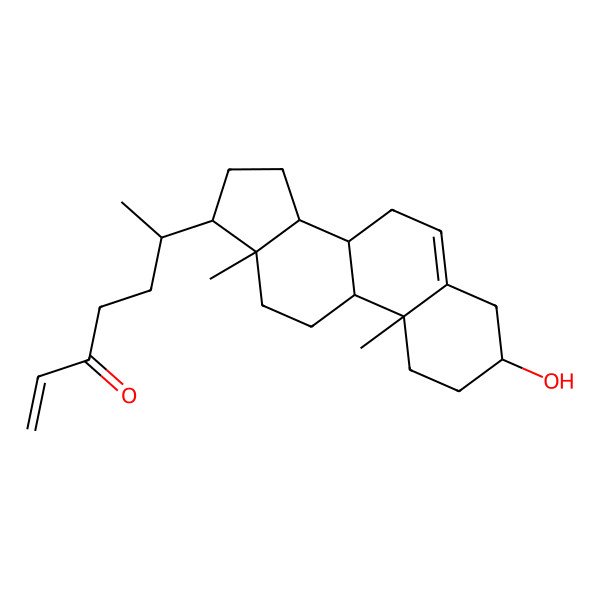 2D Structure of 6-(3-hydroxy-10,13-dimethyl-2,3,4,7,8,9,11,12,14,15,16,17-dodecahydro-1H-cyclopenta[a]phenanthren-17-yl)hept-1-en-3-one