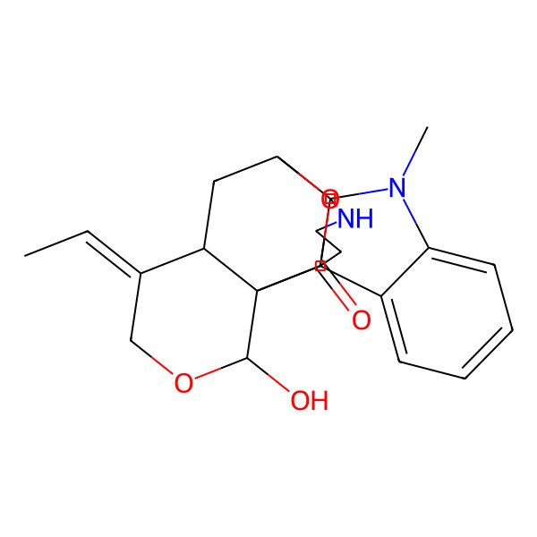 2D Structure of (1S,2S,3R,6E,7S,9R,10S)-6-ethylidene-3-hydroxy-11-methyl-4,21-dioxa-11,20-diazahexacyclo[8.7.3.22,9.01,10.02,7.012,17]docosa-12,14,16-trien-22-one