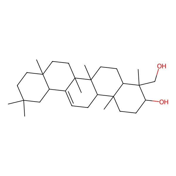 2D Structure of (3R,4R,4aR,6aR,6bS,8aR,12aR,14aR,14bR)-4-(hydroxymethyl)-4,6a,6b,8a,11,11,14b-heptamethyl-1,2,3,4a,5,6,7,8,9,10,12,12a,14,14a-tetradecahydropicen-3-ol