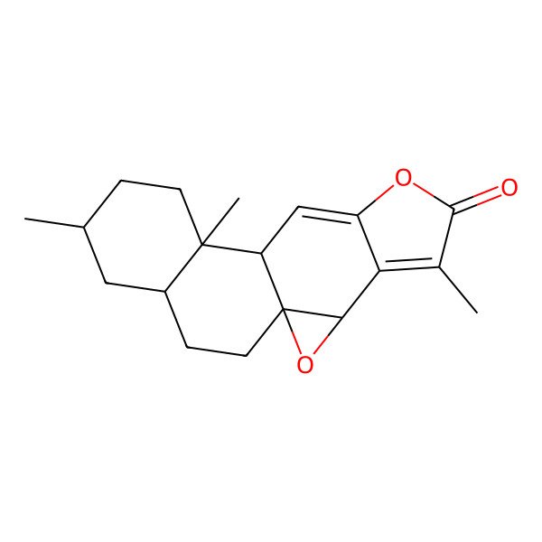 2D Structure of (10S,11R,14R,16R)-5,11,14-trimethyl-2,7-dioxapentacyclo[8.8.0.01,3.04,8.011,16]octadeca-4,8-dien-6-one