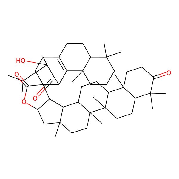 2D Structure of (1R,1'R,2R,3'S,5R,10R,11R,12'R,13'R,14R,15S,16R,17S,22S)-13'-hydroxy-1,2,3',6,6,7',7',10,22-nonamethyl-13'-propan-2-ylspiro[19-oxahexacyclo[12.10.0.02,11.05,10.015,22.016,20]tetracosane-17,15'-tetracyclo[10.2.2.02,11.03,8]hexadec-2(11)-ene]-7,14',18-trione