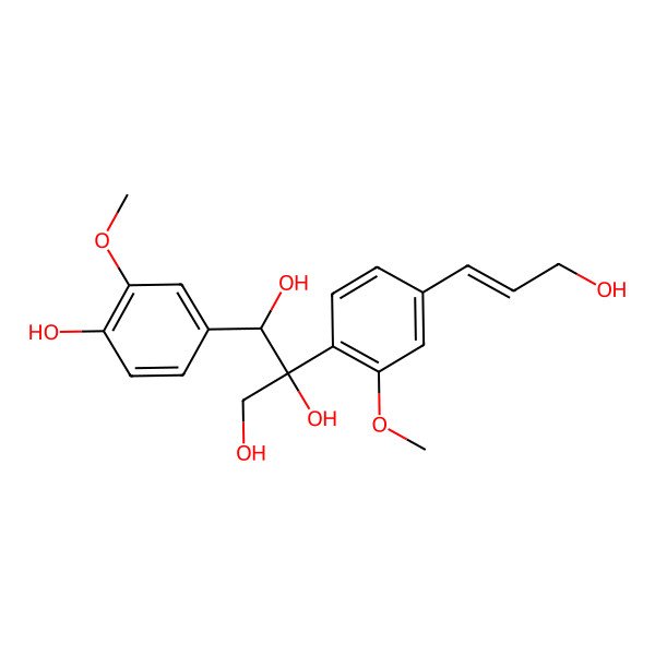 2D Structure of (2R)-1-(4-hydroxy-3-methoxyphenyl)-2-[4-[(E)-3-hydroxyprop-1-enyl]-2-methoxyphenyl]propane-1,2,3-triol