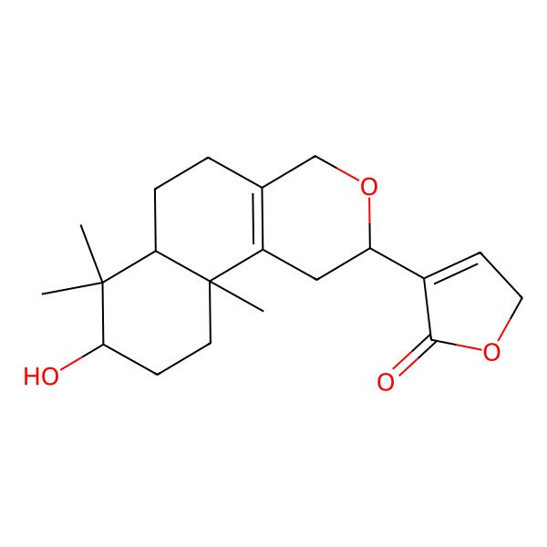2D Structure of 4-[(2S,6aR,8S,10aS)-8-hydroxy-7,7,10a-trimethyl-2,4,5,6,6a,8,9,10-octahydro-1H-benzo[f]isochromen-2-yl]-2H-furan-5-one