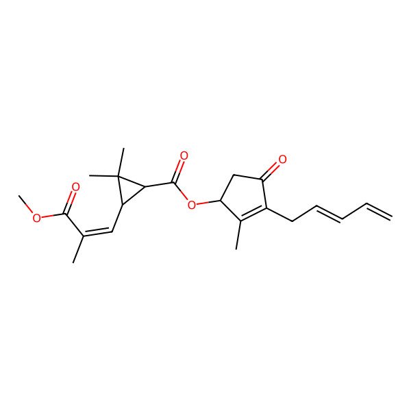 2D Structure of [2-Methyl-4-oxo-3-[(2Z)-penta-2,4-dienyl]cyclopent-2-en-1-yl] (1R,3R)-3-[(E)-3-methoxy-2-methyl-3-oxoprop-1-enyl]-2,2-dimethylcyclopropane-1-carboxylate