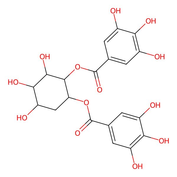 2D Structure of [(1R,2R,3S,4S,5R)-3,4,5-trihydroxy-2-(3,4,5-trihydroxybenzoyl)oxycyclohexyl] 3,4,5-trihydroxybenzoate