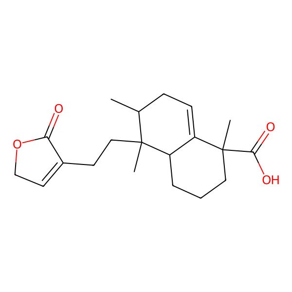 2D Structure of (1R,4aS,5R,6S)-1,5,6-trimethyl-5-[2-(5-oxo-2H-furan-4-yl)ethyl]-2,3,4,4a,6,7-hexahydronaphthalene-1-carboxylic acid