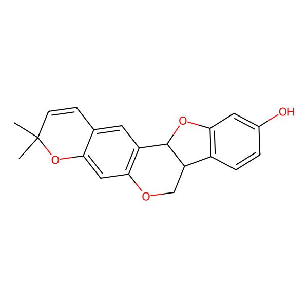 2D Structure of 17,17-Dimethyl-3,12,16-trioxapentacyclo[11.8.0.02,10.04,9.015,20]henicosa-1(13),4(9),5,7,14,18,20-heptaen-6-ol