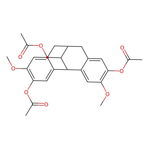 2D Structure of [(1R,9R,17S)-4,13-diacetyloxy-5,14-dimethoxy-17-tetracyclo[7.7.1.02,7.011,16]heptadeca-2,4,6,11,13,15-hexaenyl]methyl acetate