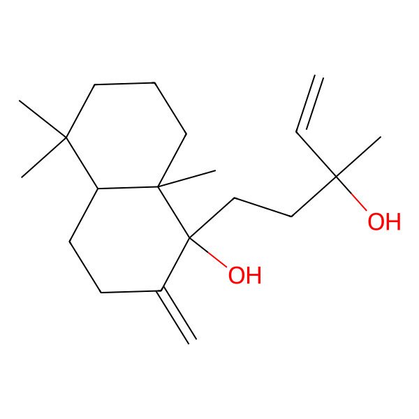 2D Structure of (1R,4aS,8aS)-1-[(3S)-3-hydroxy-3-methylpent-4-enyl]-5,5,8a-trimethyl-2-methylidene-3,4,4a,6,7,8-hexahydronaphthalen-1-ol