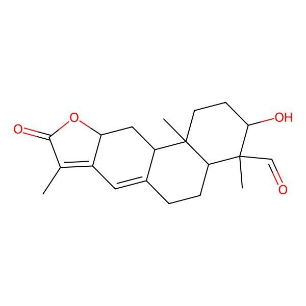 2D Structure of 3-hydroxy-4,8,11b-trimethyl-9-oxo-2,3,4a,5,6,10a,11,11a-octahydro-1H-naphtho[2,1-f][1]benzofuran-4-carbaldehyde