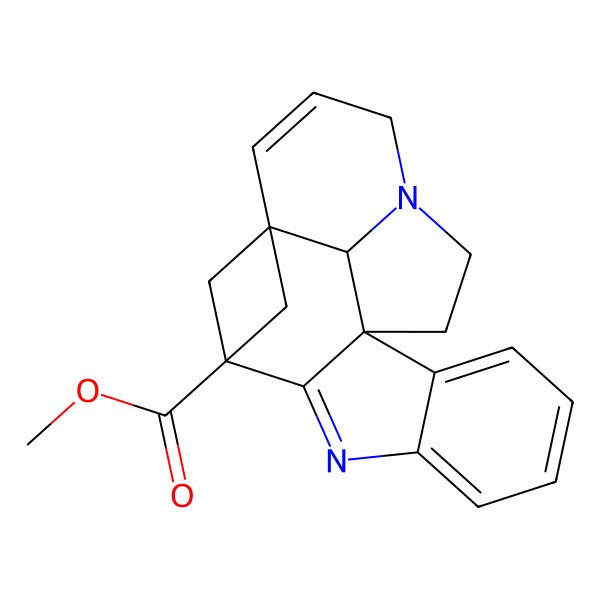 2D Structure of methyl (1R,19S)-8,16-diazahexacyclo[10.6.1.110,12.01,9.02,7.016,19]icosa-2,4,6,8,13-pentaene-10-carboxylate