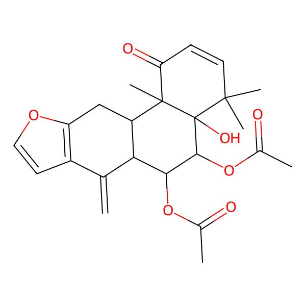 2D Structure of (5-acetyloxy-4a-hydroxy-4,4,11b-trimethyl-7-methylidene-1-oxo-6,6a,11,11a-tetrahydro-5H-naphtho[2,1-f][1]benzofuran-6-yl) acetate