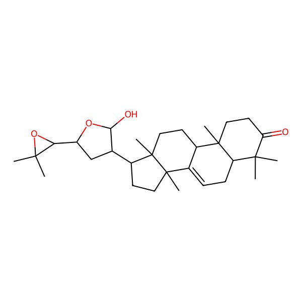 2D Structure of (5R,9R,10R,13S,14S,17S)-17-[(2R,3S,5R)-5-[(2R)-3,3-dimethyloxiran-2-yl]-2-hydroxyoxolan-3-yl]-4,4,10,13,14-pentamethyl-1,2,5,6,9,11,12,15,16,17-decahydrocyclopenta[a]phenanthren-3-one