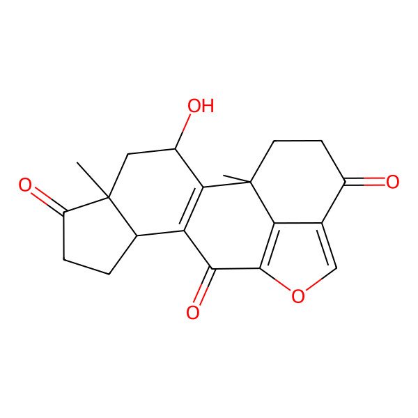 2D Structure of 3-Hydroxy-1,5-dimethyl-13-oxapentacyclo[10.6.1.02,10.05,9.015,19]nonadeca-2(10),12(19),14-triene-6,11,16-trione