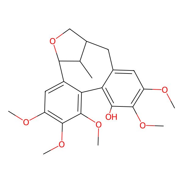 2D Structure of 4,5,6,10,11-Pentamethoxy-18-methyl-17-oxatetracyclo[13.2.1.02,7.08,13]octadeca-2,4,6,8,10,12-hexaen-9-ol