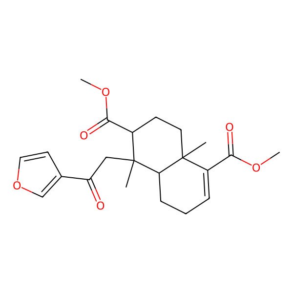 2D Structure of Dimethyl 5-[2-(furan-3-yl)-2-oxoethyl]-5,8a-dimethyl-3,4,4a,6,7,8-hexahydronaphthalene-1,6-dicarboxylate