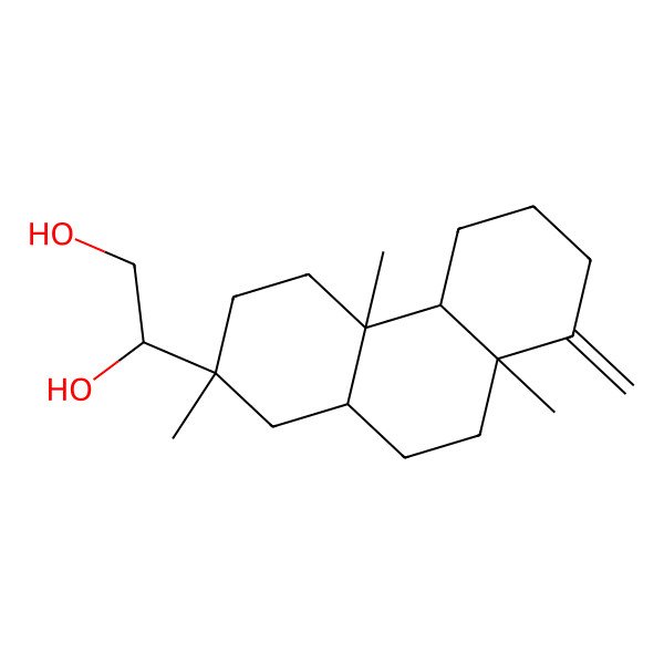 2D Structure of (1R)-1-[(2S,4aS,4bR,8aS,10aS)-2,4a,8a-trimethyl-8-methylidene-1,3,4,4b,5,6,7,9,10,10a-decahydrophenanthren-2-yl]ethane-1,2-diol