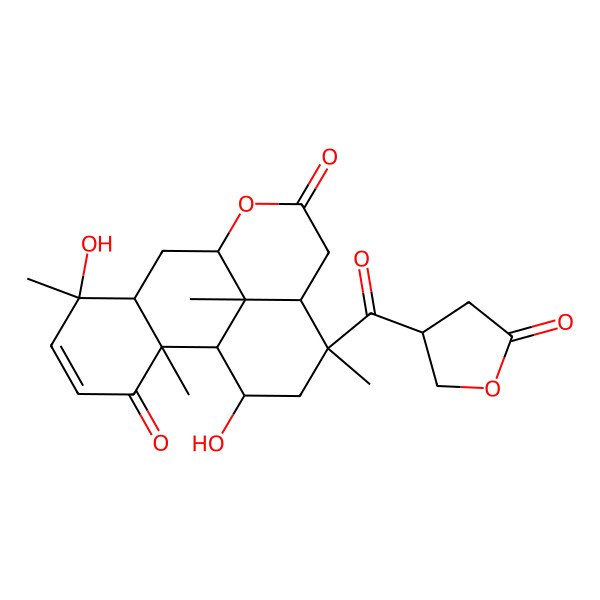 2D Structure of 6,16-Dihydroxy-2,6,14,17-tetramethyl-14-(5-oxooxolane-3-carbonyl)-10-oxatetracyclo[7.7.1.02,7.013,17]heptadec-4-ene-3,11-dione