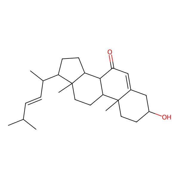 2D Structure of (3S,8S,9S,10R,13R,14S,17R)-3-hydroxy-10,13-dimethyl-17-[(E,2R)-5-methylhex-3-en-2-yl]-1,2,3,4,8,9,11,12,14,15,16,17-dodecahydrocyclopenta[a]phenanthren-7-one