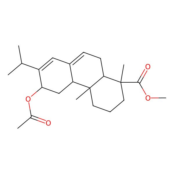 2D Structure of methyl (1R,4aR,4bR,6R,10aS)-6-acetyloxy-1,4a-dimethyl-7-propan-2-yl-2,3,4,4b,5,6,10,10a-octahydrophenanthrene-1-carboxylate