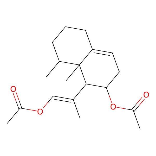 2D Structure of [(E)-2-[(1S,2S,8S,8aS)-2-acetyloxy-8,8a-dimethyl-2,3,5,6,7,8-hexahydro-1H-naphthalen-1-yl]prop-1-enyl] acetate
