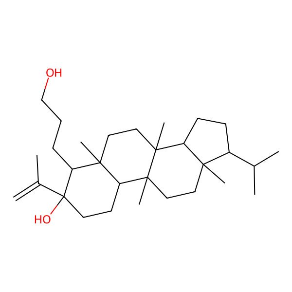 2D Structure of 4-(3-Hydroxypropyl)-5,8,9,13-tetramethyl-17-propan-2-yl-3-prop-1-en-2-yl-1,2,4,6,7,10,11,12,14,15,16,17-dodecahydrocyclopenta[a]phenanthren-3-ol