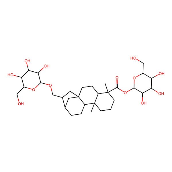 2D Structure of [3,4,5-Trihydroxy-6-(hydroxymethyl)oxan-2-yl] 5,9-dimethyl-14-[[3,4,5-trihydroxy-6-(hydroxymethyl)oxan-2-yl]oxymethyl]tetracyclo[11.2.1.01,10.04,9]hexadecane-5-carboxylate