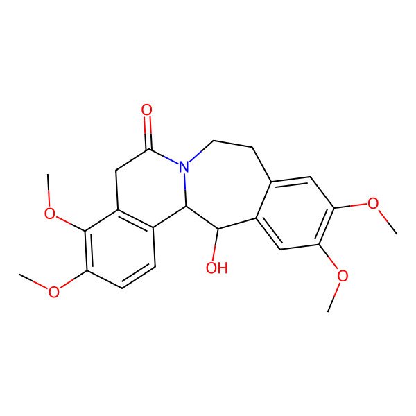 2D Structure of (14R,14aR)-14-hydroxy-3,4,11,12-tetramethoxy-8,9,14,14a-tetrahydro-5H-isoquinolino[1,2-b][3]benzazepin-6-one
