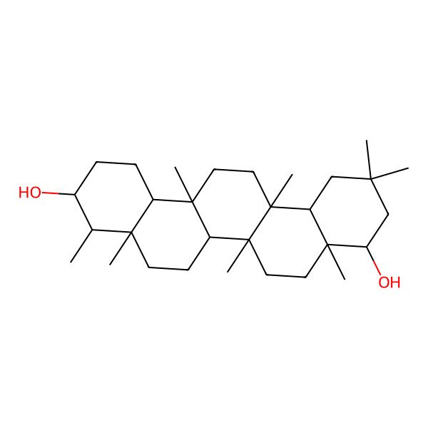 2D Structure of 4,4a,6a,6b,8a,11,11,14a-Octamethyl-1,2,3,4,5,6,6a,7,8,9,10,12,12a,13,14,14b-hexadecahydropicene-3,9-diol 2D Structure of 4,4a,6a,6b,8a,11,11,14a-Octamethyl-1,2,3,4,5,6,6a,7,8,9,10,12,12a,13,14,14b-hexadecahydropicene-3,9-diol