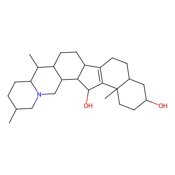 2D Structure of (1R,2S,6R,9S,10R,11R,14R,18S,20R,23S,25S)-6,10,23-trimethyl-4-azahexacyclo[12.11.0.02,11.04,9.015,24.018,23]pentacos-15(24)-ene-20,25-diol